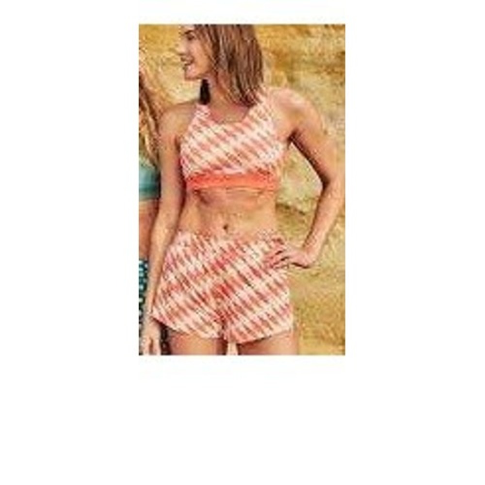 Fair Harbor NEW Womens Coral Atlantique Wireless Sports Bra MEDIUM Athletic Gym